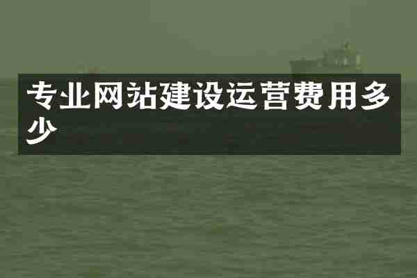 专业网站建设运营费用多少
