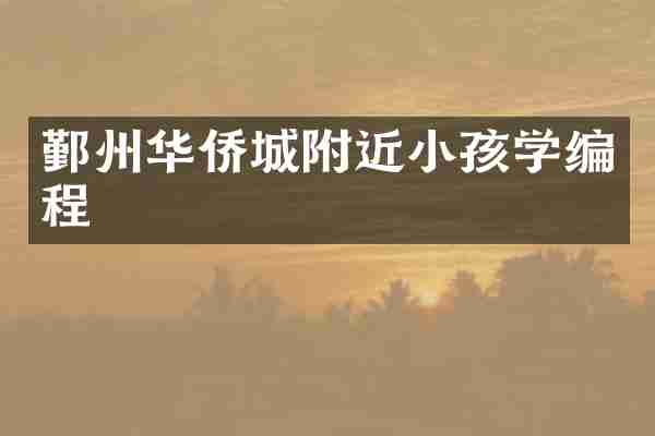 鄞州华侨城附近小孩学编程