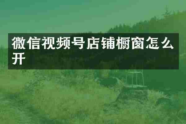 微信视频号店铺橱窗怎么开