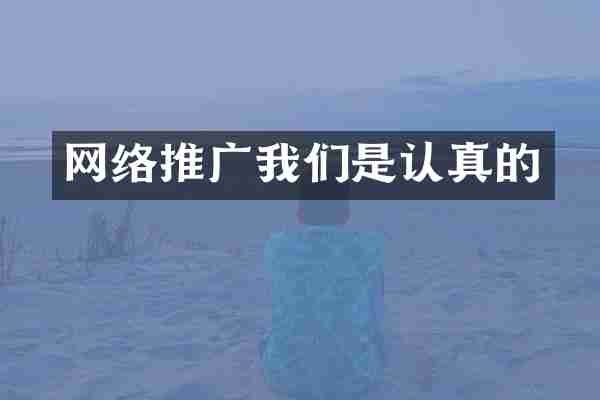网络推广我们是认真的