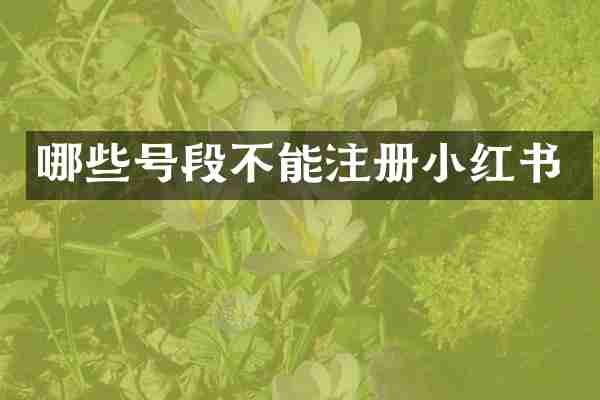 哪些号段不能注册小红书