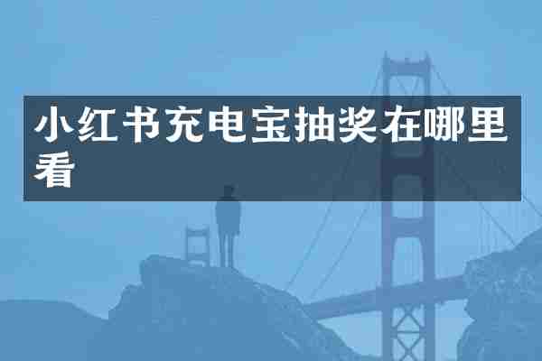 小红书充电宝抽奖在哪里看