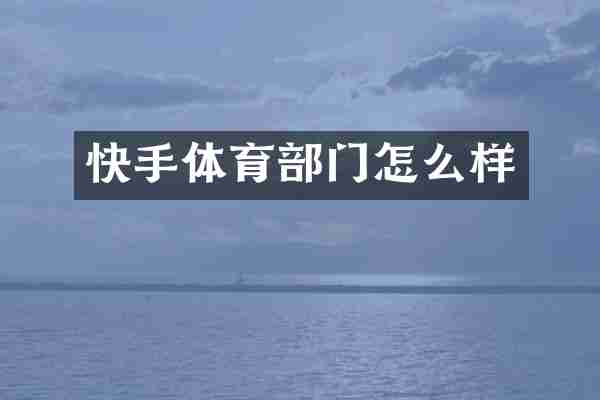 快手体育部门怎么样