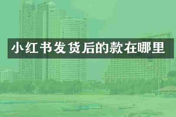 小红书发货后的款在哪里