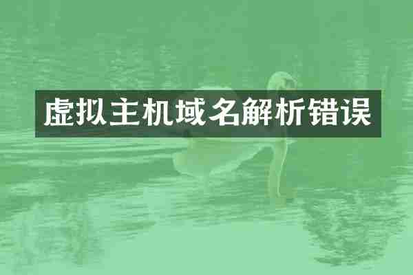 虚拟主机域名解析错误