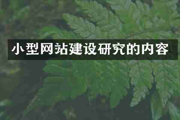 小型网站建设研究的内容