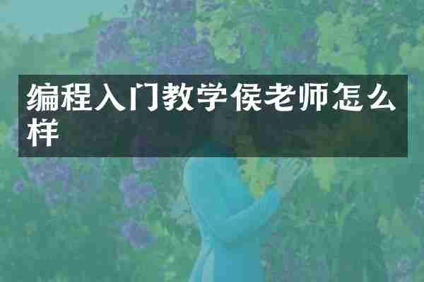 编程入门教学侯老师怎么样