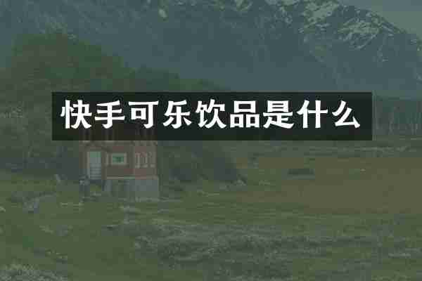 快手可乐饮品是什么