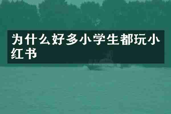 为什么好多小学生都玩小红书