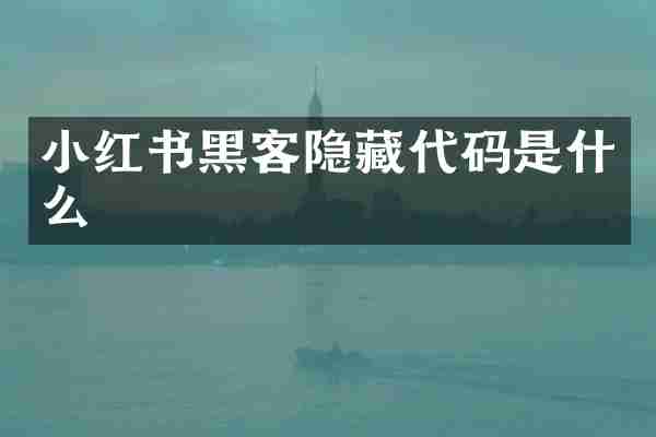 小红书黑客隐藏代码是什么