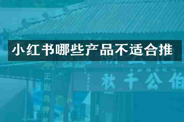 小红书哪些产品不适合推