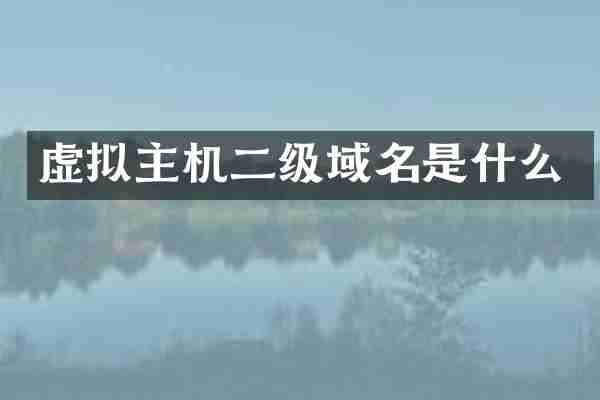 虚拟主机二级域名是什么