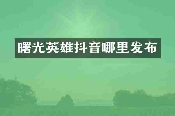 曙光英雄抖音哪里发布