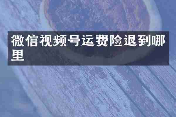 微信视频号运费险退到哪里