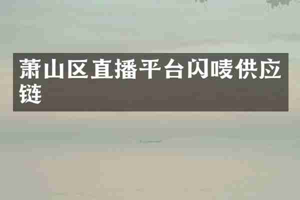 萧山区直播平台闪唛供应链