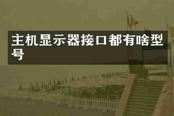 主机显示器接口都有啥型号