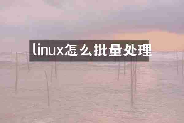 linux怎么批量处理