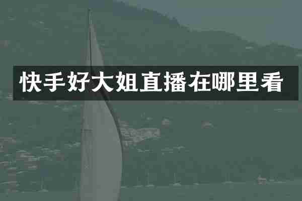 快手好大姐直播在哪里看