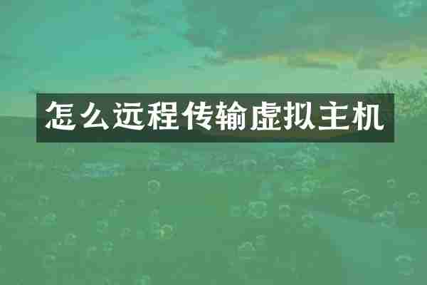 怎么远程传输虚拟主机