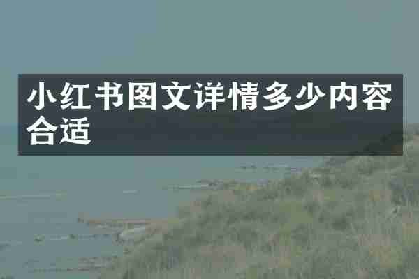 小红书图文详情多少内容合适