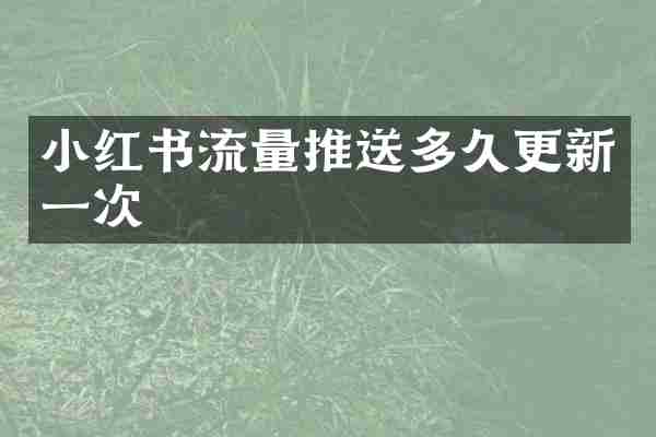 小红书流量推送多久更新一次