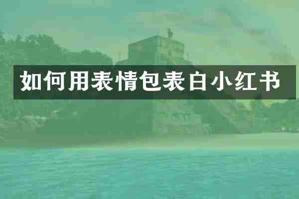 如何用表情包表白小红书