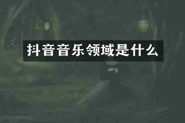抖音音乐领域是什么