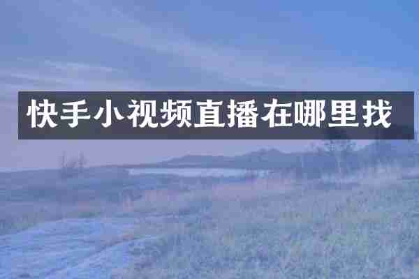 快手小视频直播在哪里找