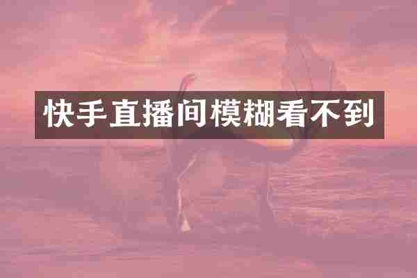 快手直播间模糊看不到