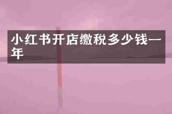 小红书开店缴税多少钱一年