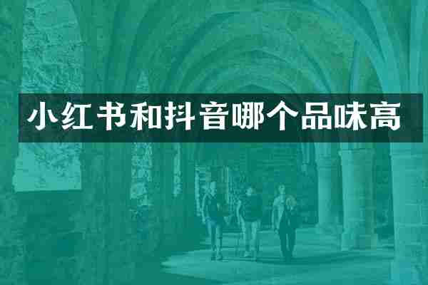小红书和抖音哪个品味高