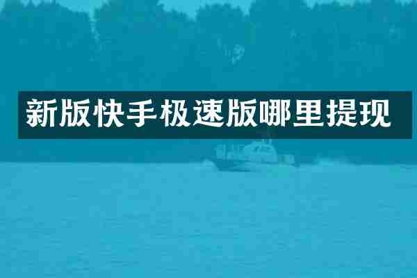 新版快手极速版哪里提现