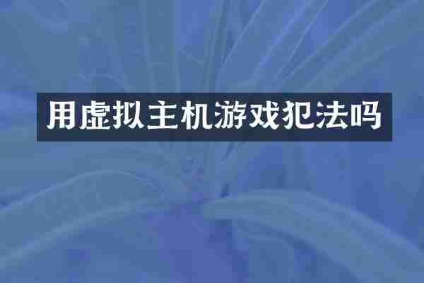 用虚拟主机游戏犯法吗