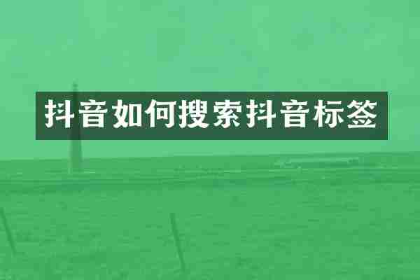 抖音如何搜索抖音标签