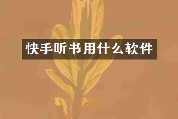 快手听书用什么软件