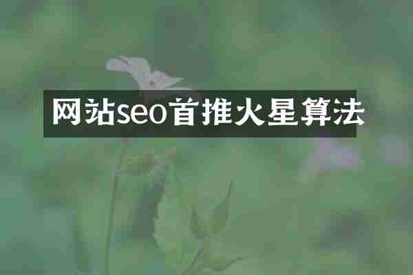 网站seo首推火星算法