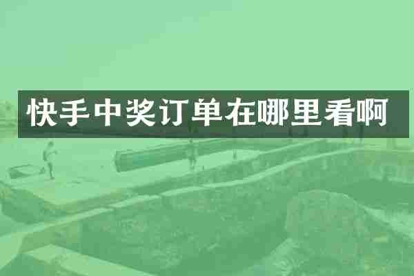 快手中奖订单在哪里看啊