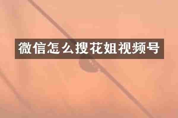 微信怎么搜花姐视频号