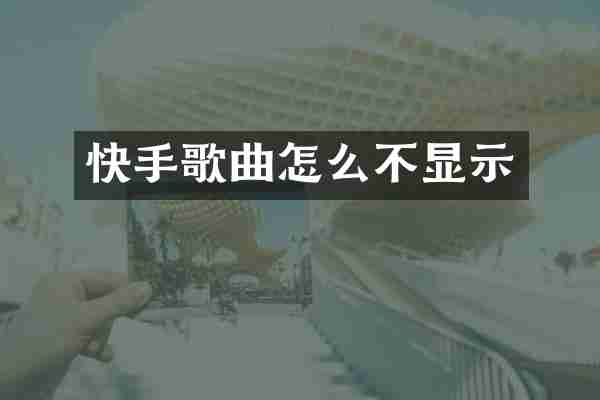快手歌曲怎么不显示