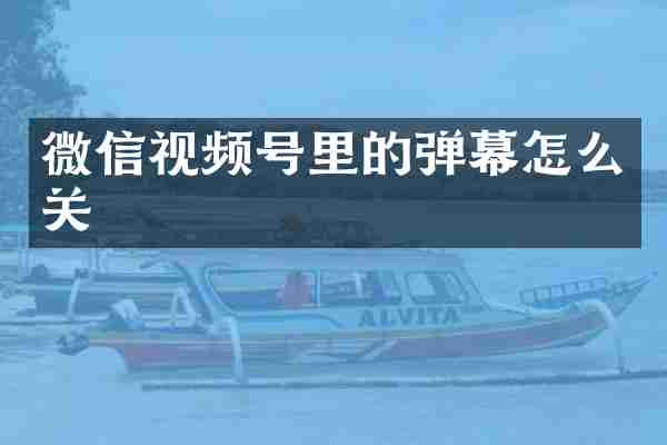 微信视频号里的弹幕怎么关