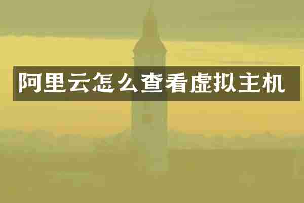 阿里云怎么查看虚拟主机