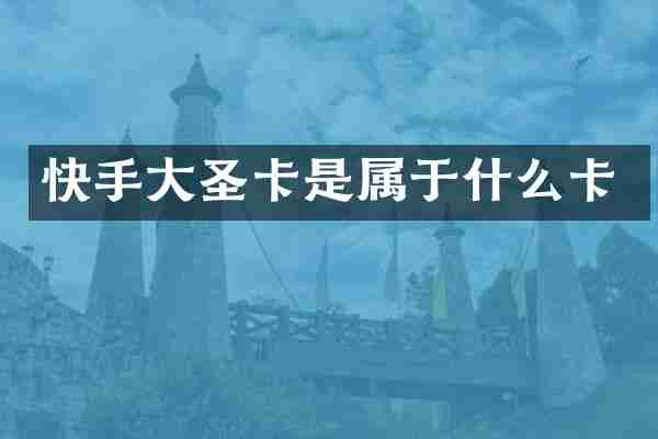 快手大圣卡是属于什么卡