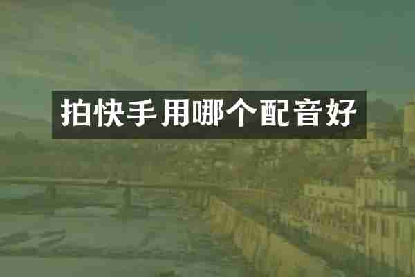 拍快手用哪个配音好