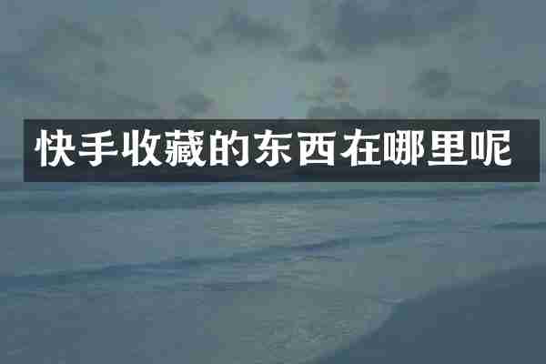 快手收藏的东西在哪里呢