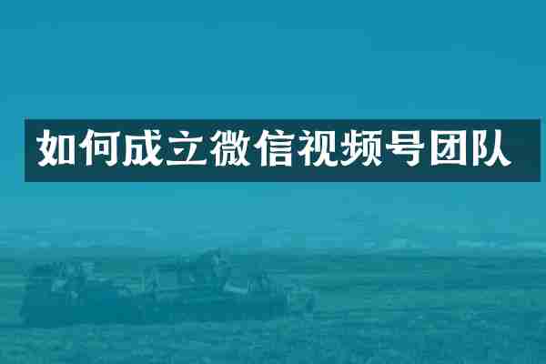 如何成立微信视频号团队