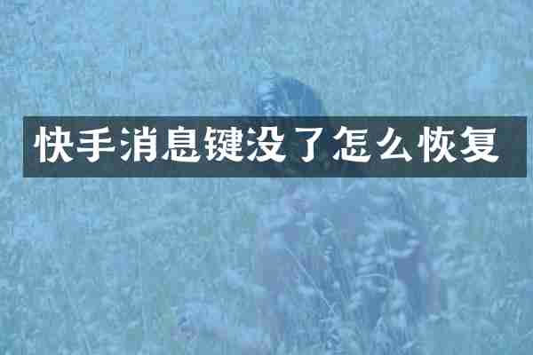 快手消息键没了怎么恢复