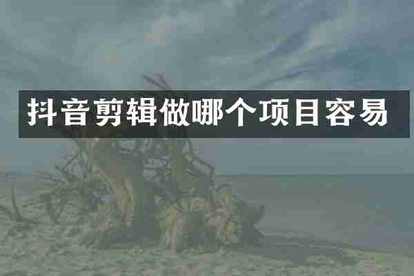 抖音剪辑做哪个项目容易