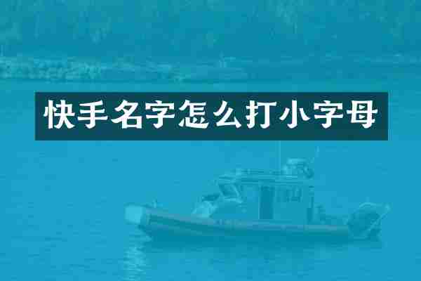 快手名字怎么打小字母