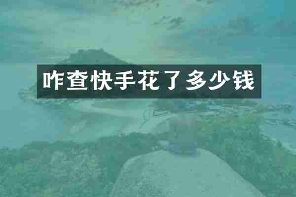 咋查快手花了多少钱