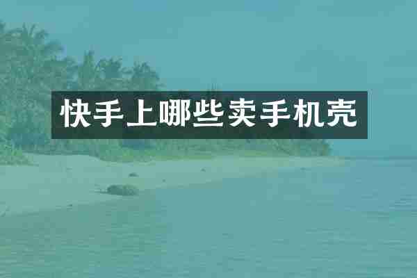 快手上哪些卖手机壳